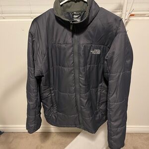 The North Face Insulated Jacket Mens Large Gray Full Zip Winter Puffer Coat